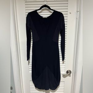 PEOPLE LIKE FRANK knit and cotton navy dress M